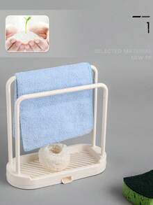 Kitchen Sink Rack With Double-Layer Dishcloth & Sponge Holder Hook-Style Drainage Design Kitchen Storage Rack & Organizer Kitchen Accessories Standing Storage For Home Use Doll Clothing & Tights Drying Rack - Multicolor - View 10