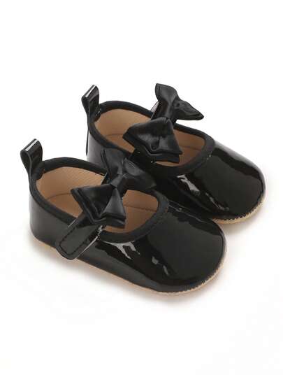 Zapatos planos de princesa con lazo, suaves y cómodos, adecuados para niñas de 0 a 1 año, para primavera/otoño, zapatos para fiesta de cumpleaños