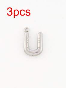 3pcs/Set Stainless Steel A-Z Letter Pendant, Suitable For DIY Jewelry Making, Handcraft, 18K Gold Plated, 26 Alphabet Letters, Initial Jewelry - 3 Letters - View 55