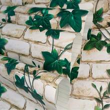 A Roll Of Self-Adhesive Vinyl Wallpaper With Vine Leaf And Brick Patterns, Easy To Install And Remove. It Is Suitable For Walls In Kitchens, Bedrooms And Bathrooms, And Ideal For Both Home And Commercial Decoration.