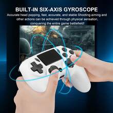 GAMINJA P47 Wireless Controller, Compatible With P4/P4 Slim/P4 Pro/PC, Dual Vibration, Speaker, 6-Axis Gyroscope, Headphone Jack, Touchpad - Multicolor - View 10