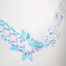 CZ 14ft Slender Iridescent Hanging Decorations Garland Shiny Foil Metallic Banner For Christmas Bridal Shower Wedding Birthday Frozen Theme Party Fairy Princess Rainbow Show Decoration 1439 - 虹彩纖細花環 - 查看 1