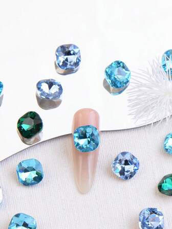 Nail Charms Nail Supplies Nail Art Nail Gems Mermaid Nail Art Blue Nails Colorful Gems Laser Gems Colorful Mixed High Definition Nail Diamond Jewelry Sparkling Crystal Shaped Sharp Bottom Diamond Blue Nail Art 30/50/100pcs Autumn/Winter Nail Diamond Shaped Nail Diamond