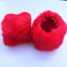 Autumn And Winter Fur Imitation Rabbit Hair Big Fur Sleeves Wrist Gloves - Pink - View 5