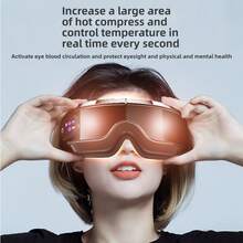 Eye Massager With Bluetooth Music & Heating, 5 Massage Modes, 180° Foldable Design, Heating & Cooling Functions For Headache, Dry Eyes, Dark Circles, Rechargeable Bluetooth Music Eye Massager To Improve Sleep, Gift For Friends, Mom And Dad, Black, Pink - Multicolor - View 2