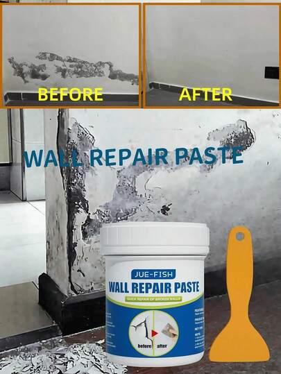 1 Pack Wall Repair Putty - Quick Dry Crack Filler, Stain & Scratch Cover Patch Paint For Interior Walls, Waterproof Spackling Paste For DIY Home Repair, Rental Fix, Drywall Damage Restoration,Gifts For Men And Women Suitable For Christmas, Valentine's Day, New Year's Day, Birthdays, Weddings, And Parties,Kitchen,Bathroom,Home,Room,Quick Ship Items,Free Shipping