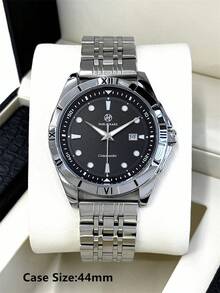 Đồng hồ nam Pablo Raez 1 chiếc dành cho doanh nhân, đồng hồ đeo tay nam quyến rũ nguyên bản, màu bạc, trang sức, thép không gỉ, không xỉn màu, đồng hồ nam phát sáng, phụ kiện cổ điển, đồng hồ đeo tay thương hiệu nổi tiếng sang trọng mới - Một cỡ - Xem 3