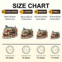 1件圣诞火车木制拼图，不对称动物造型木制拼图玩具，独特派对游戏礼物，装饰艺术拼图，桌面魔法拼图，独特儿童益智拼图，节日礼物，成人木制拼图，圣诞礼物，返校礼物，生日礼物（2D拼图） - 彩色 - 查看 4