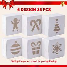 36 PCS Christmas Cookie Boxes For Gift Giving, Bakery Treat Boxes With Window, 4" X 4" X 2.5" Gift Wrap Box For Xmas Holiday Party Favor Pastries, Cupcakes, Donuts, Brownies, DonutsHalloween Christmas New Year - trắng - Xem 10