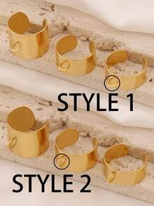 2Pcs/Lot 8mm 10mm 15mm Stainless Steel U Shape Blank Rings With Jump Ring Adjustable Open Rings Setting Base For Jewelry Making Accessories - Ring Base - View 4