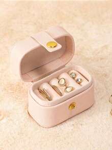 1 Mini Portable Travel Simple Leather Jewelry Storage Box, Travel Portable Earring Ring Necklace Jewelry Storage Box, Used For Displaying Rings, Necklaces, Earrings And Gift Packaging, Valentine's Day Gifts,Christmas Decoration,Bedroom Decor,Room Decor Bedroom,Christmas Gifts,Christmas Decorations,Christmas Decorations Home - 彩色 - 查看 8