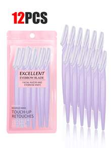 30pcs Exquisite Bagged Men's And Women's Facial Razors, Eyebrow Trimmers And Facial Hair Removers, Facial Hair Removal, Men's And Women's Facial Razors, Hair Trimming Tools, With Precision Sleeves, Hair Removers, Eyebrow Trimmers, Easy To Carry For Travel 1/3/6/12/24pcs (Pink)