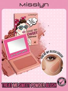 Misslyn Treat Me Blush Powder, Silky Smooth Matte Or Shimmer Finish, Built-In Mirror, Natural Matte Glow, Long-Lasting Color, Lightweight & Blendable, Blush Powder, Y2K Makeup, Suitable For Party, Beach, Travel, Vacation, Camping, Outdoor Activities, Rose Fashionista New Year Makeup, Best Travel & Holiday Makeup - 48 BE MY BLUSH CRUSH! - View 2