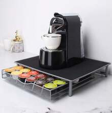 36 Cápsulas de Almacenamiento de Gran Capacidad para Cápsulas de Café en un Cajón, Caja de Almacenamiento Gris para la Parte Inferior de la Máquina de Café  ﻿ - Negro - Ver 5
