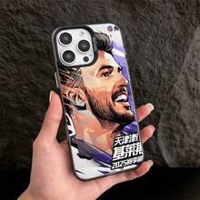 Logotipo de estrella de fútbol de anime, adecuado para iPhone 16 Pro Max, 16 Pro, 16 Plus, 15 Pro Max, 15 Pro, 15 Plus, 15, 14 Pro Max, 14 Pro, 14, 13 Pro Max, 13 Pro, 13, 12 Pro Max, 12 Pro, 12, 11 Pro Max, 11 Pro, 8, X, XR, XS, XS MAX. Marco de metal electrochapado en plata, tratamiento mate anti-huellas, protección de lente engrosada, funda trasera dura de borde suave, diseño elegante de color plata a prueba de golpes y caídas. - Mezcla de colores - Ver 1