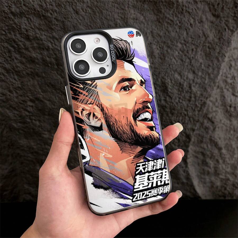 Logotipo de estrella de fútbol de anime, adecuado para iPhone 16 Pro Max, 16 Pro, 16 Plus, 15 Pro Max, 15 Pro, 15 Plus, 15, 14 Pro Max, 14 Pro, 14, 13 Pro Max, 13 Pro, 13, 12 Pro Max, 12 Pro, 12, 11 Pro Max, 11 Pro, 8, X, XR, XS, XS MAX. Marco de metal electrochapado en plata, tratamiento mate anti-huellas, protección de lente engrosada, funda trasera dura de borde suave, diseño elegante de color plata a prueba de golpes y caídas. - Mezcla de colores - Ver 1