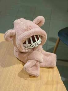 儿童帽子围巾套装，可爱又萌，厚实又温暖，护耳，适合秋冬季，男孩女孩都适用 - 彩色 - 查看 11