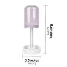 Toothbrush Holder With Drainage For Bathroom, 3 Slots Toothbrush Holder Stand With Tooth Brush Cup, Countertop Storage Organizer For Conventional Toothbrushes, Toothpaste (Clear Purple){Inchcolor_nameinch:InchPurpleinch} - Ungu - View 3