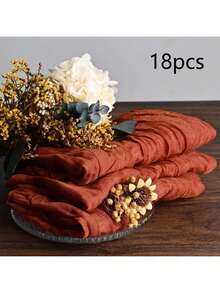 18pcs/Set Cheese Cloth Napkins 20*20 Inch, Crinkled Decor Napkins Suitable For Wedding, Reception, Bridal Shower, Party, Hotel, Picnic, Celebration (Smoke Blue)