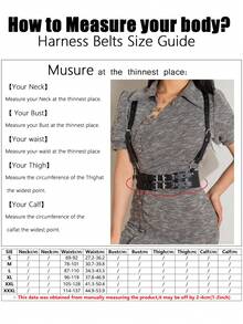 1pc Women's Gothic Style Fashion PU Leather Suspender, Suitable For Halloween Party Or Daily Wear