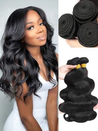 3束散落深波浪卷发束 合成发束 3束发束 接发 16英寸发束 女士适用