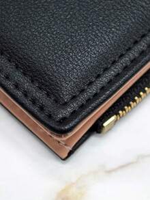 ANGYBEFUN Bolsas de Mano Carteras Mujer Ultra Delgada Largo Billetera de Doble Plegable Elegante Monederos con Bolsillo con Cierre Bloqueo RFID para Tarjetas de Crédito - Negro - Ver 7