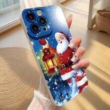 Nueva Funda de Teléfono con Diseño de Santa Claus Divertido y Elegante - Adecuada para iPhone 16e/7/8/XR/XS/X/11/12/13/14/15/Pro Max/Plus, Funda de Teléfono a Prueba de Golpes con Protección Completa y Estampado, Recubrimiento UV.Regalo perfecto para novio o novia - Blanco - Ver 4