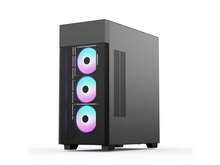 Rosewill FBM-X7 Black ATX Mid Tower Case - Hinged Tempered Glass Side Panel, High Airflow, 4 X PWM ARGB Fans, Pre-Installed 650W 80+ Gold Power Supply - Black - View 3