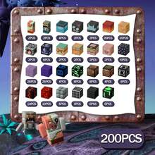 48/100/200/300片磁性积木，0.78英寸，磁性采矿世界熔岩洞穴区域积木玩具套装，STEM教育感官玩具，3岁以上男孩女孩的最佳圣诞节、万圣节、生日礼物 - 彩色 - 查看 12