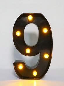 1pc 21.8cm/8.58in Holiday Party Lighting, Christmas Decor Light, Outdoor LED Light, Digits 0-9, Letters A-Z, Christmas Decor Digit Light, Holiday Accessories, Wedding Birthday Party Supplies, Room Scene Decor - Black - View 16