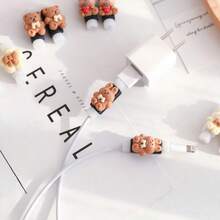 1 paire de protecteurs de câble de dessin animé mignons, protections anti-rupture pour câble de chargeur de téléphone, étuis de protection haute apparence pour fil d'écouteur