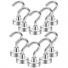 5pcs Magnetic Hooks Heavy Duty Neodymium Magnet Hooks For Hanging, Strong Magnetic Hooks Magnetic Hanger, Magnets With Hooks For Kitchen, Bathroom, Towel, Office, Garage - Silver - View 14