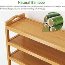 5 TierWooden Shoe Rack Shoe Cabinet MultiLayer With Round Handle Space Storage Rack Suitable For Kitchen Household Living Room Entrancee 100x25x90cm - As Pic - View 4
