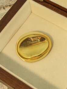 1 件简约百搭别致合金金色几何不对称胸针，适合日常佩戴