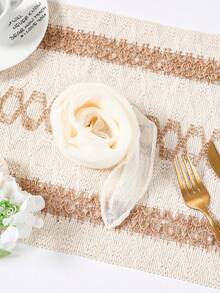 1/2/3/5件装米色褶皱桌旗,折叠桌布,波西米亚风格桌布,纯色桌布,浪漫桌旗,节日婚礼、迎婴派对、生日派对餐桌装饰,婚礼装饰,生日派对装饰,周年纪念、订婚、宴会派对用品,派对礼品,情人节装饰,节日家居装饰,餐厅装饰,餐桌装饰,厨房装饰,壁炉装饰,生日礼物,餐厅 - 米色 - 查看 12