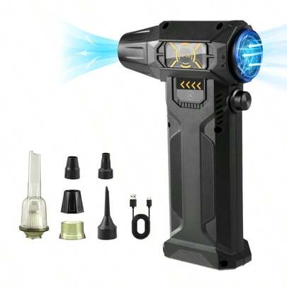 Compressed Air Duster Cleaner For PC, 150,000RPM Air Blower With 8000mAh , Stepless Wind Speed, Lights, Alternative To Air Can For Laptop Keyboard Cleaning