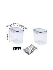 2/4 Piece Airtight Food Storage Containers, Plastic Spaghetti Containers With Lids, For Kitchen Pantry Organization And Storage, Include Labels And Pen - White - View 11