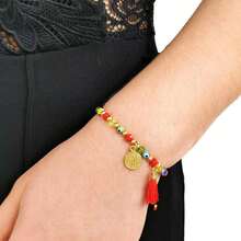 Pulsera de Ojo turco - Pulsera de la Protección - Tutti Joyería (Glam Rojo, Ojo turco con motita) - Multicolor, 11 Ojos - Ver 2