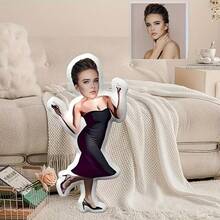 个性化肖像定制趣味抱枕，沙发装饰靠垫 - 美丽的公主造型，创意礼物，适合周年纪念日、生日、情人节、母亲节 - 定制人脸设计抱枕，亲爱的睡眠伴侣枕。