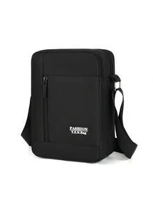 大容量时尚男士单肩斜跨邮差包，多功能可调节肩带拉链开合，多隔层实用收纳男包