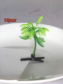 10个花朵发夹，一种用于固定花朵或嫩芽的发夹。适合打造趣味时尚的发型。可爱的花朵图案，是理想的发饰。适合学生、上班族以及男女佩戴。绿色植物发夹。是圣诞节礼物、新年派对、生日派对和课堂活动的理想选择。（通用尺寸）包含两个发夹、爪夹、发卡、发夹、发卡、发饰、发夹。 - 彩色 - 查看 9