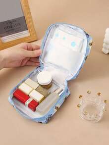 1个新款卫生巾收纳袋，卫生棉条收纳袋，可爱卡通卫生巾收纳袋，女孩高品质化妆包，便携钱包，护垫袋，热销产品，也适用于口红、化妆刷、护肤品、手机、硬币等首饰收纳，唇油收纳盒，指甲油收纳盒，圣诞礼物，适合居家、旅行、度假和学校使用 - 彩色 - 查看 5