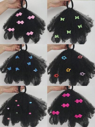 Kids Ponytail Hair Extension 8 Inch Curly Ponytail Kids En Gros Kids Synthetic Ponytail Extensions With Elastic 1pc