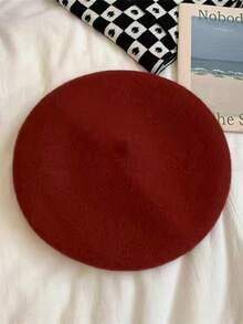 1顶女士百搭贝雷帽，保暖画家帽，复古英伦风，简约设计，适合日常佩戴，秋冬季 - 彩色 - 查看 13