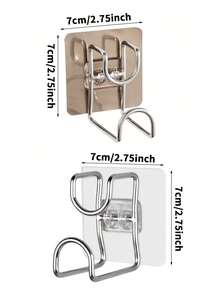 2/4/6个装时尚不锈钢拉丝壁挂式加厚重型储物挂钩，不锈钢可折叠水槽挂钩 - 易于安装，无需钻孔壁挂式储物架，适用于浴室和厨房，易于安装，金属材质，实用，适合庭院收纳，多功能挂钩