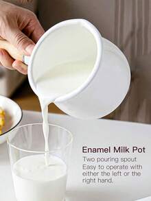 1pc 10cm Mini Butter Pan, Coffee Cup, Suitable For Cooking, Stewing Jam, Enamel Mini Double-Spout Single-Handle Milk Pot, Enamel Butter Pan, Single-Handle Pot, Japanese Style Herb Mask Pot, Thickened Small Milk Pot, Mini Enamel Baking, Heating Butter, Splatter Oil Pot, Stewing Jam, Coffee Brewing - Multicolor - View 7