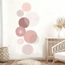 1/2pcs Sheet Striped Circular Geometric Pattern Wall Decal, Made Of Vinyl, Easy To Peel And Stick, Removable, Suitable For Children's Rooms, Bedrooms, Playrooms And Living Rooms. - Multicolor - View 11