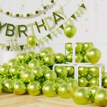 Metallic Bright Green Balloons 5/10/12 Inch Neon Light Green Latex Balloons Helium Shiny Thickened Balloons Party Decoration Wedding Anniversary Birthday Party Graduation Ceremony Gender Reveal Party Carnival - Metallic Fruit Green - View 6