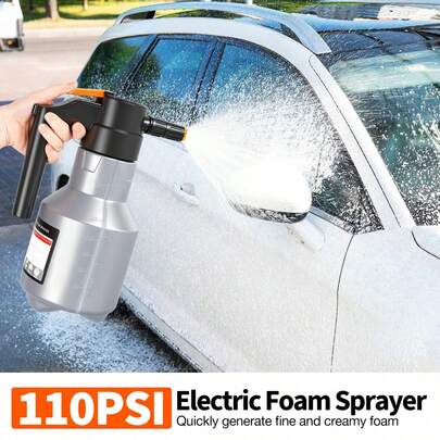 Electric Sprayer 2L Large Capacity Car Wash Foam Sprayer 110PSI High Pressure Type-C Fast Charging Gray