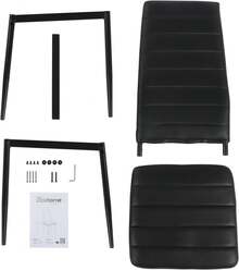 Extendable Dining Table And Chairs Set Of 6,White Marble Effect Table With 6 Black High Back Dining Chairs,Modern Dining Table Set For Home/Kitchen - White Marble Effect Table+6 Black Chairs - View 9